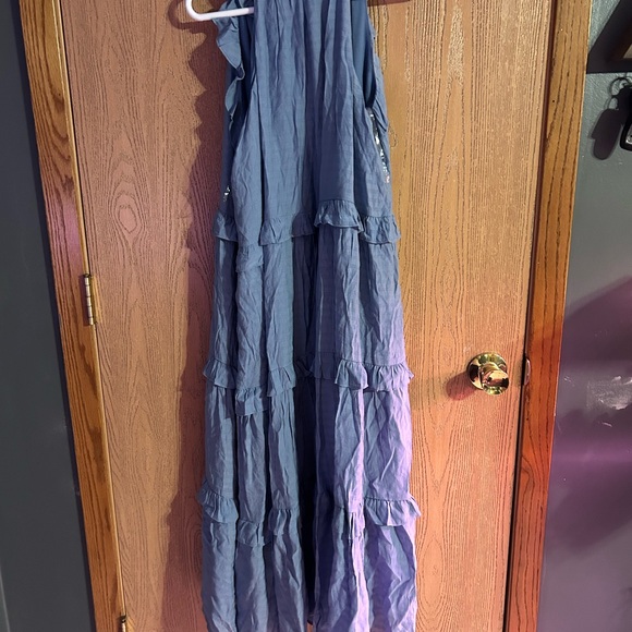 Blue Ruffled Maxi Dress - Picture 3 of 3